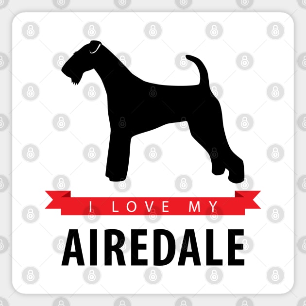 I Love My Airedale Terrier Sticker by millersye